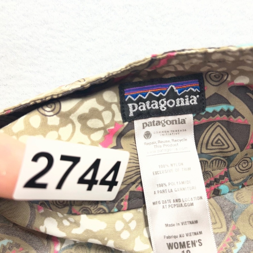 Patagonia Womens 10 Board Shorts Mandala Geometric Print Brown Pink Swim Trunks - Picture 11 of 11